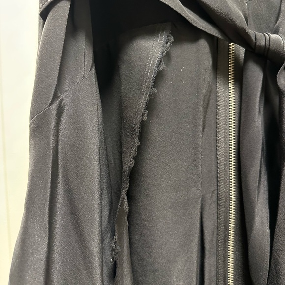 All Saints Jayda Black Zip-Front Silk Blend Dress - Picture 7 of 7